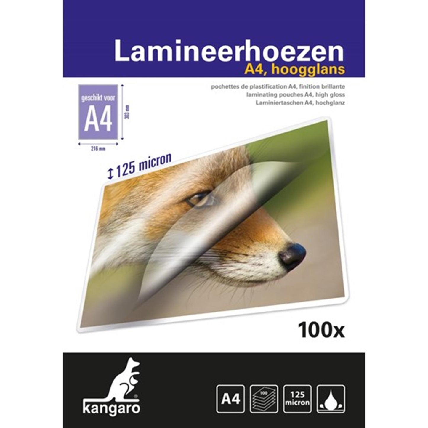 Kangaro-Laminierfolie, A4-Box mit 100 Blatt