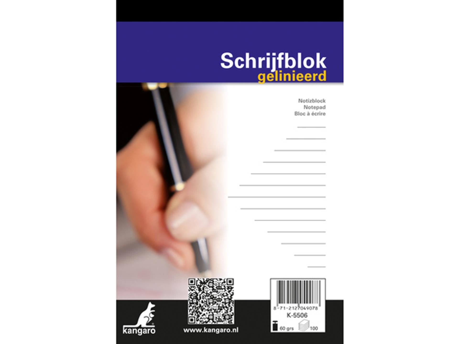 Kangaro Schreibblock A6 Linie 100 Blatt Packung mit 10 Stück