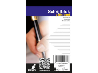 Kangaro Schreibblock A7 Linie 100 Blatt Packung mit 10 Stück