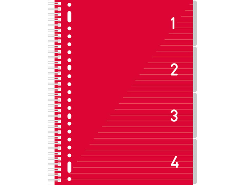 Kangaro 4 in 1 Schreibblock A4, liniert rot