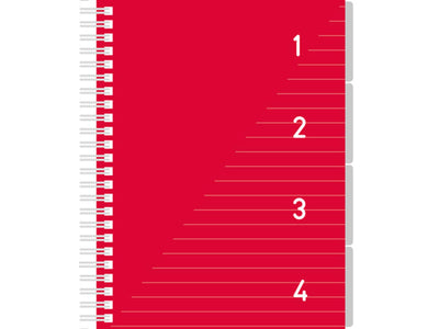 Kangaro 4 in 1 Schreibblock A5, liniert rot