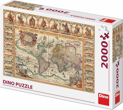Dinotoys Dino -Puzzle - Historische Karte der Welt - 2000 Stücke