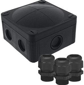 Kabelbox schwarz + 3x drehbar.