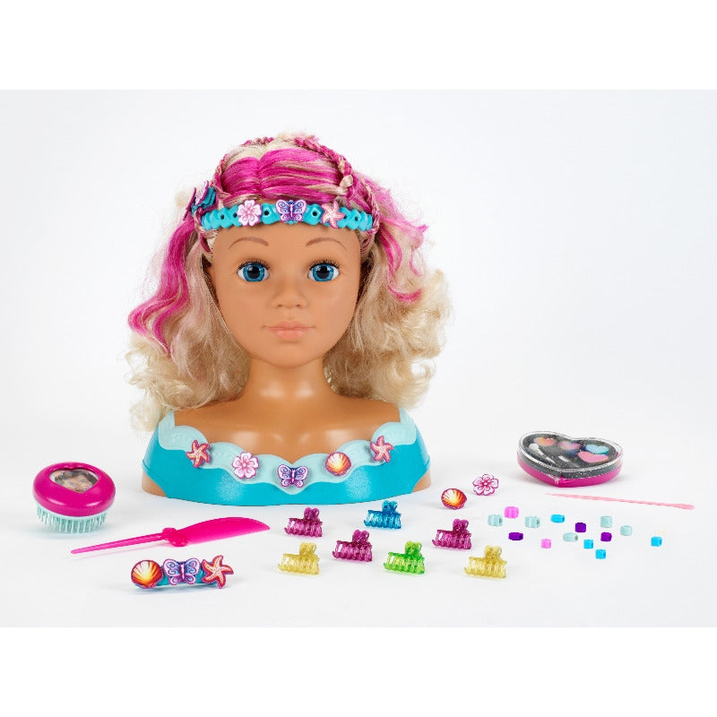 Kleine Kappe mit Kopf Prinzessin Coralie (Blondblau)