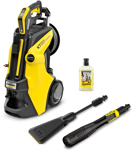 Kärcher K 7 Premium Smart Control Flex Eco!Booster Hochdruckreiniger – Schlauchtrommel – 180 bar – 600 l·h – 60 m²·h – geeignet für u.a. Auto - Terrasse - Wohnmobile - Wohnwagen - Fahrräder - Motorräder - Gartenmöbel und Bereiche rund um das Haus