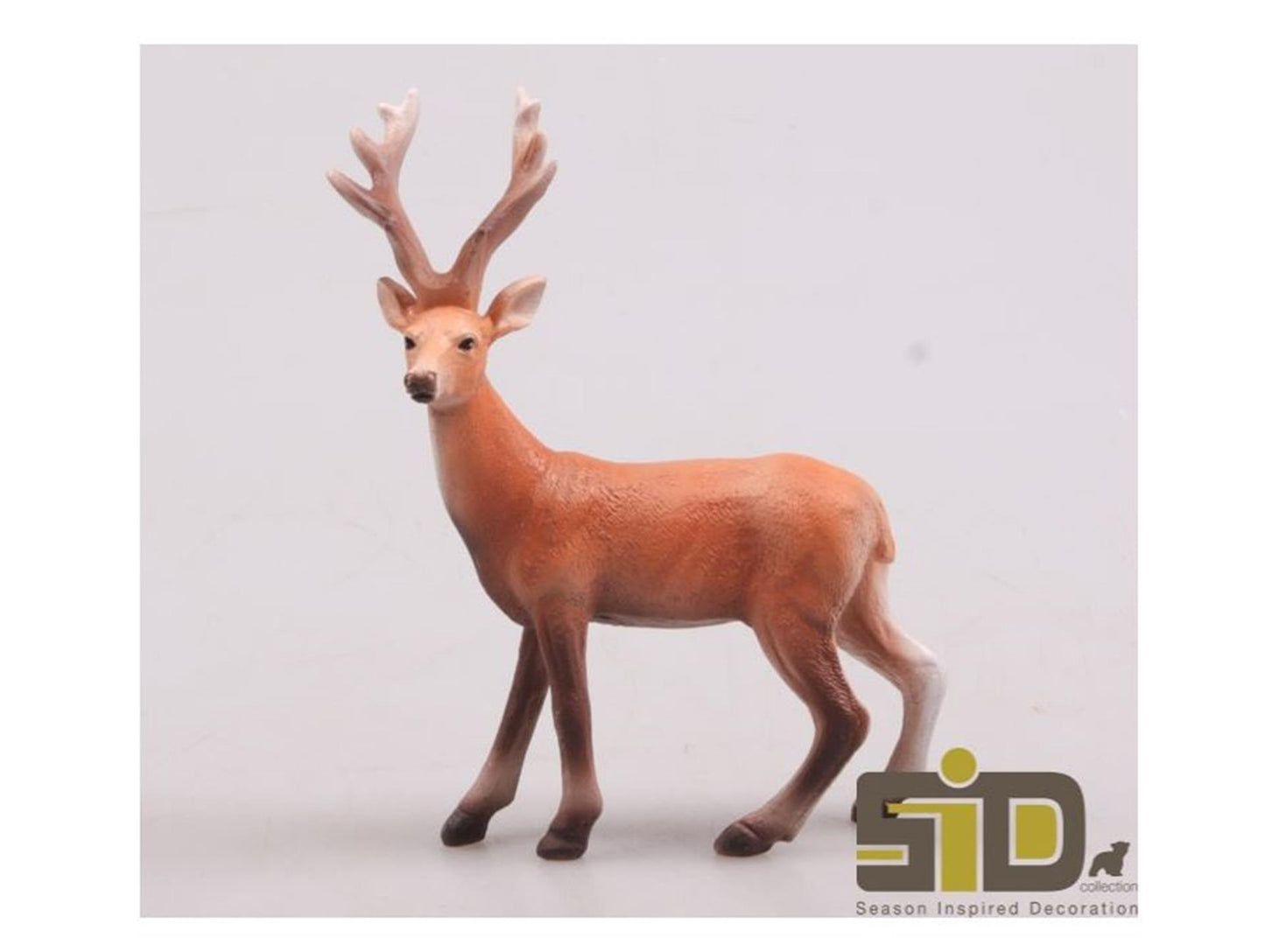 Jahreszeiteninspirierte Dekoration Rentier Poly Natur 11x6x15cm