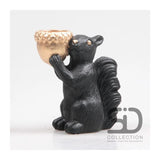 Von der Jahreszeit inspirierter Dekorations-Teelichthalter Eichhörnchen 16,3 cm schwarz - afbeelding 1