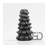 Von der Jahreszeit inspirierter Dekorationskerzenhalter Weihnachtsbaum 11x11x19 schwarz - afbeelding 1