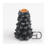 Von der Jahreszeit inspirierter Dekorationskerzenhalter Weihnachtsbaum 10x10x15 schwarz - afbeelding 1