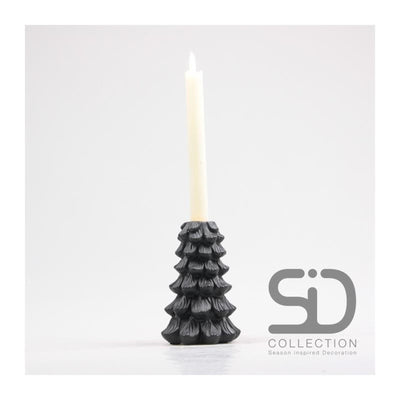 Von der Jahreszeit inspirierter Dekorationskerzenhalter Weihnachtsbaum 10x10x15 schwarz