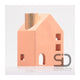 Von der Jahreszeit inspiriertes Deko-Kerzenhaus, 11 x 8 x 16 cm, beige-rot
