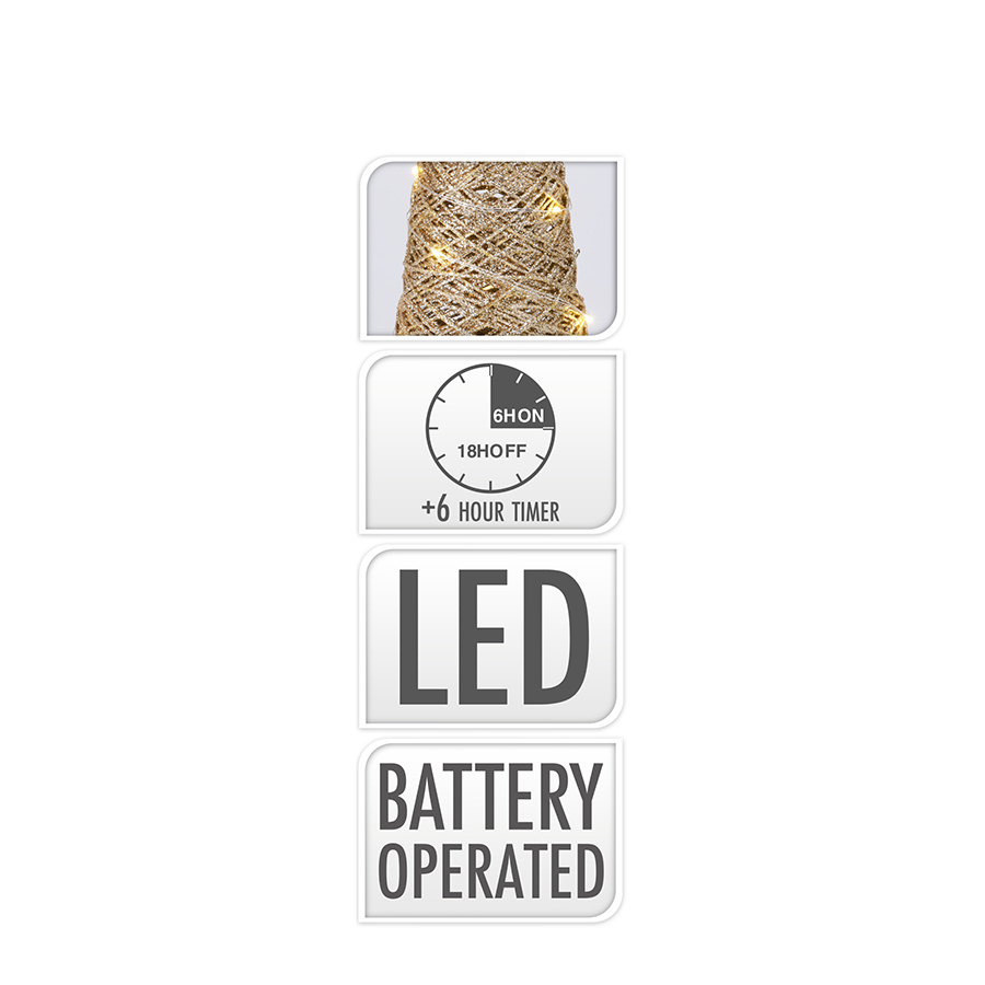 Kegel-LED Gold 40 LEDs 78cm