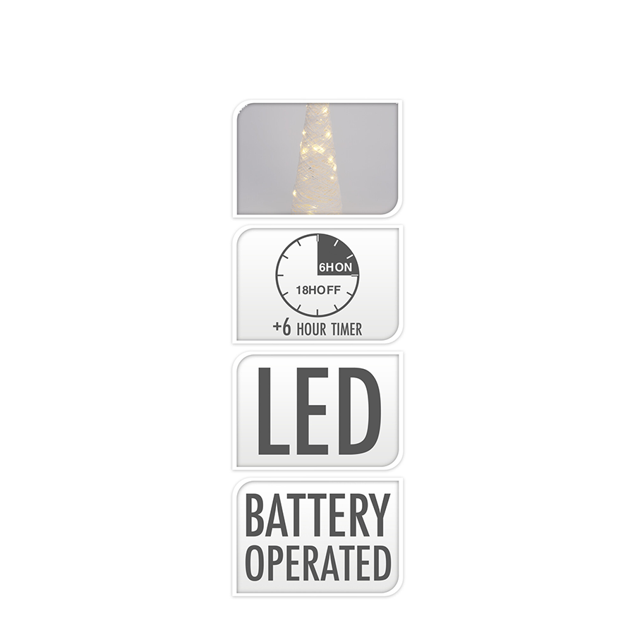 Kegel-LED weiß 40 LEDs 78cm