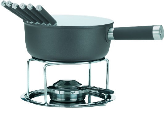 Kela Lancy Cheese Fondue 2 Liter Keramik 10-teilige Schwarz