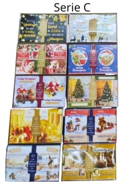 Weihnachtskarten 10 in Showbox + Umschlag ABC