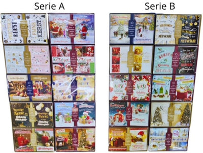 Weihnachtskarten 10 in Showbox + Umschlag ABC