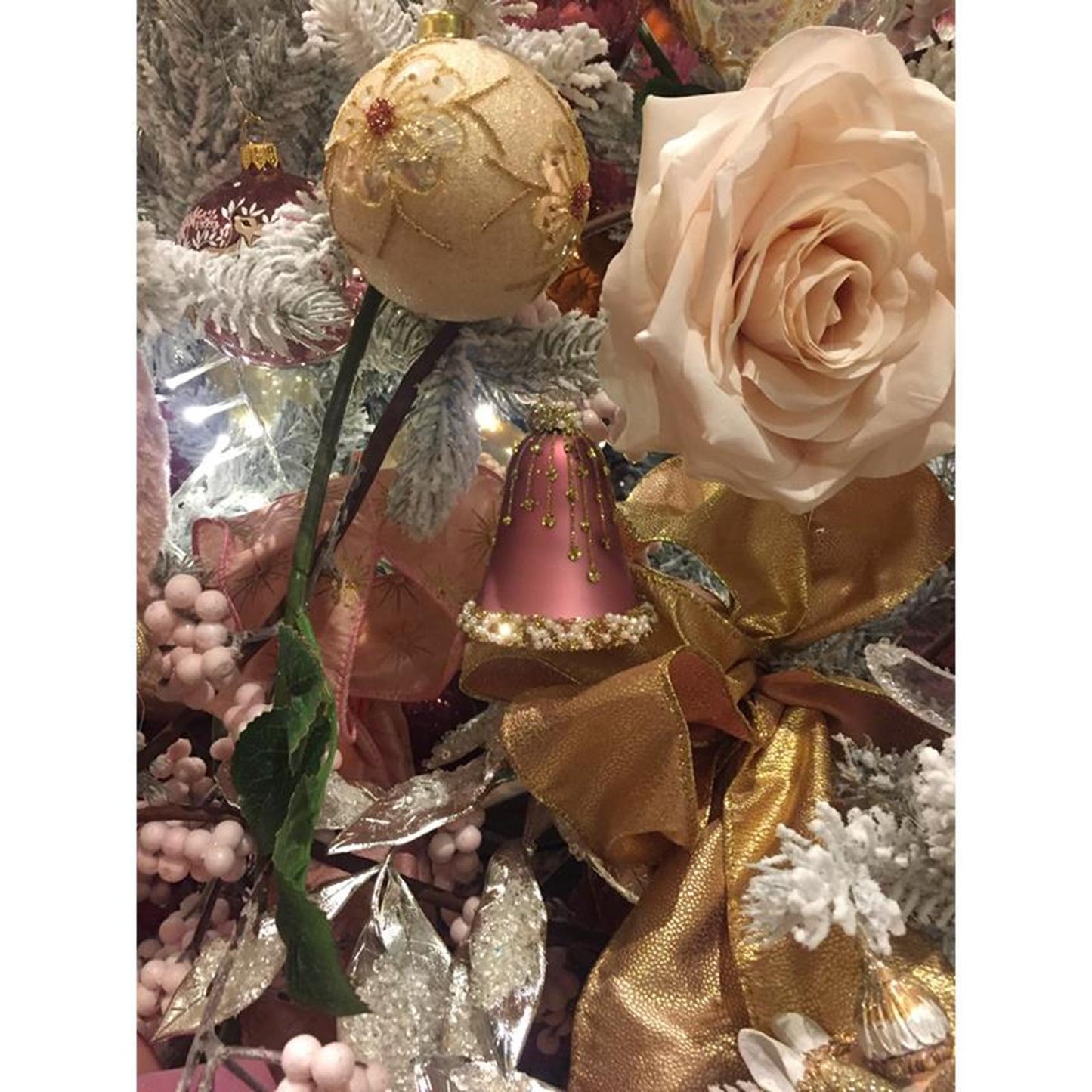 Decoris Weihnachtsanhänger-Set, Uhr-Set, 2 Stück, rosa
