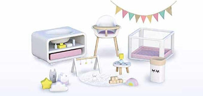 MyMy City Speelhuis, Möbelset für MyMy Playroom mit Kastenbett und Comode