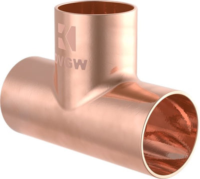 Kirchhoff Kupfer-T-Stück, blank, 28 mm, 3 Buchsen, (5130) – 989046055