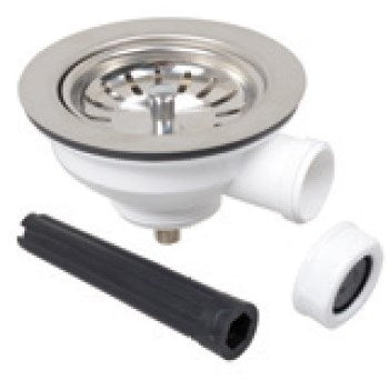 Kirchhoff Korbventil aus Kunststoff, 1 1 2 et, Ventilbechersieb aus Edelstahl ø114 mm, mit 1 Überlaufanschluss – 98835340