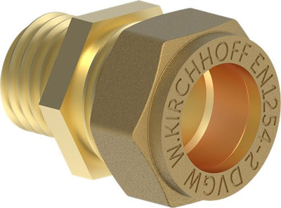 Kirchhoff Messing-Übergangsstück, blank, 18 mm x 1 2 et, Klemmkupplung für Kupferrohr – 989457617