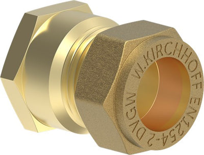 Kirchhoff Messing-Übergangsstück, blank, 18 mm x 1 2 IT, Klemmkupplung für Kupferrohr – 989456317