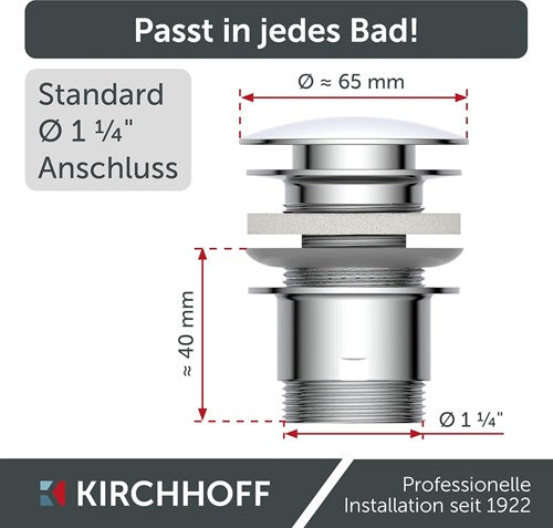 Kirchhoff Universal-Waschtisch-Ablaufgarnitur, Pop-Up 1 1 4 (5 4 ) | Chrom - 98807330