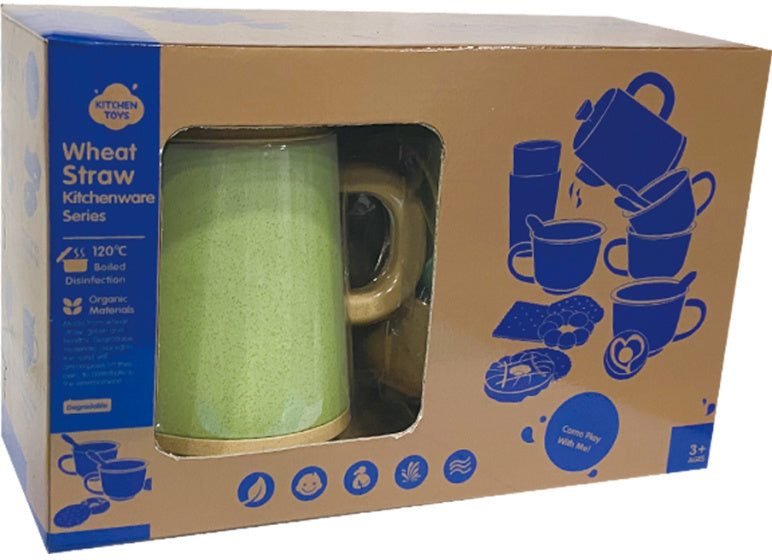 Küchenspielzeug -Tee -Set mit Delikatessenspiel -Set recycelt