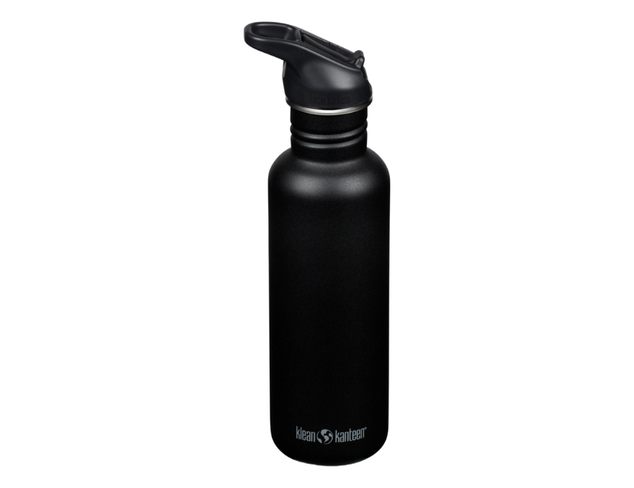 KLEAN Kanteen -Trinkflasche - Klassiker - Sportkappe mit Flip - Schwarz - 800 ml