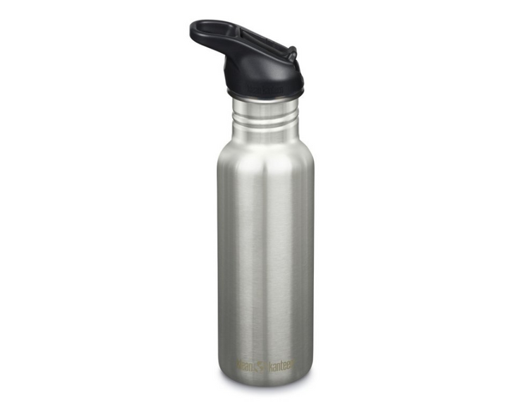 KLEAN Kanteen -Trinkflasche - Klassiker schmal - Sportdop mit Flip - gebürstet Edelstahl - 532 ml
