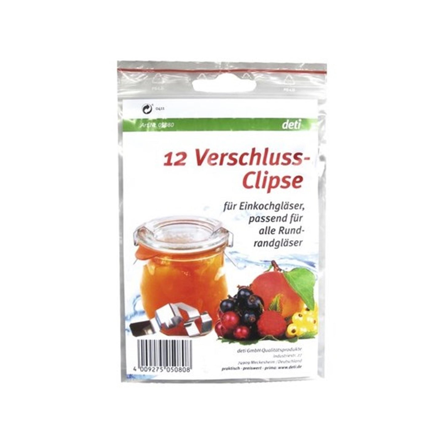 Weck Deti-Klemmen Edelstahl Beutel à 12 Stück