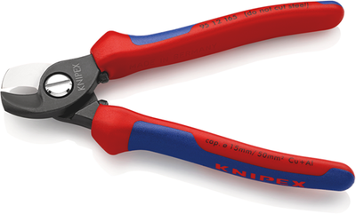 Knipex 95 12 165 sb Kabelschneider | Mehrkomponentengriffe | gebräunt | 165mm - 95 12 165 sb