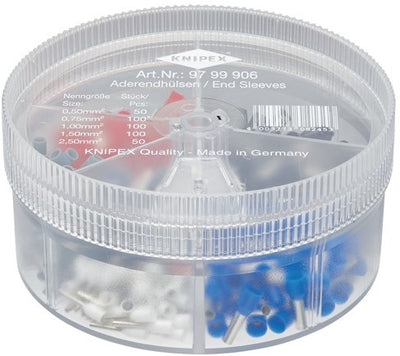 Knipex Aderendhülsenbox | 400-teilige 0,5-2,5 mm² Kunststoffbox | 1 Stück - 97 99 906 - 97 99 906