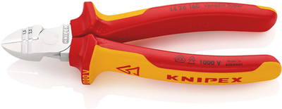 Knipex Abisolier-Seitenschneider | isoliert | Mehrkomponentengriffe | VDE-geprüft | Chrom - 14 26 160 sb