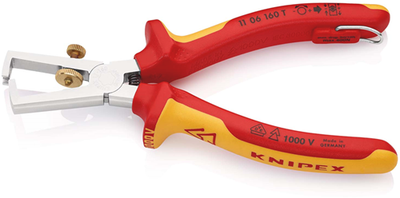 Knipex Abisolierzange mit Öffnungsfeder | universell | isoliert | Mehrkomponentenhülle - 11 06 160 t