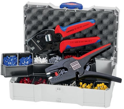 Knipex-Aderendhülsen-Sortiment | 1.252-teilig 0,50-10,00 mm² | Crimpzange 195 mm, Abisolierzange | im Systainer | 1 Stück - 97 90 17 97 90 17