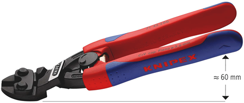 Knipex cobolt® Kompakt-Bolzenschneider | schlanke Mehrkomponentengriffe | schwarz atramentiert | Länge 200 mm - 71 42 200