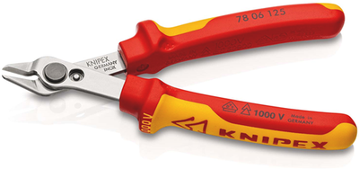 Knipex electronic super Knips® vde | 125mm Länge | isoliert | Mehrkomponentengriffe | VDE geprüft - 78 06 125 sb