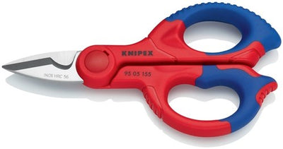 Bach Knipex Elektriker - Amtsschere | Länge 155 mm 2-Komponenten-Mantel | 1 Stück - 95 05 155 sb - 95 05 155 sb