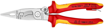 Knipex Elektroinstallationszange isoliert | mehrteilige Gehäuse | VDE-geprüft | integrierte Öffnungsfeder - 13 96 200 t bk