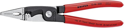 Knipex Elektroinstallationszange | schwarz atramentiert | kunststoffbeschichtet | 200mm | 1381200 - 1381200