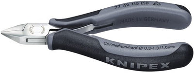 Knipex Elektronik-Seitenschneider ESD mit Mehrkomponentengriffen 115 mm - 7742115ESD