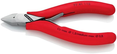Knipex Elektronik-Seitenschneider | Länge 115 mm Modell 2 | Facette ohne Kunststoffhülle | hochglanzpoliert | 1 Stück - 77 41 115 - 77 41 115
