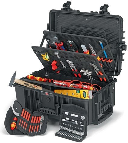 Knipex Werkzeugkoffer | 63-teilig | Koffer aus schlagfestem Polypropylen | für Elektriker | 1 Stück - 00 21 37