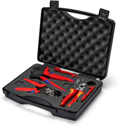 Knipex Werkzeugkoffer für Photovoltaik | für Solarsteckverbinder MC4 (Multikontakt) | 7-teilig - 97 91 04 v01