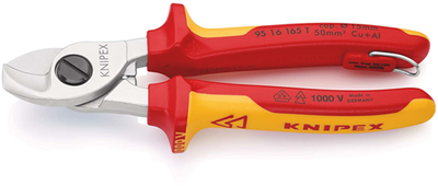 Knipex Kabelschneider isoliert | mehrteilige Gehäuse | VDE-geprüft | integrierte Öffnungsfeder - 95 16 165 t bk