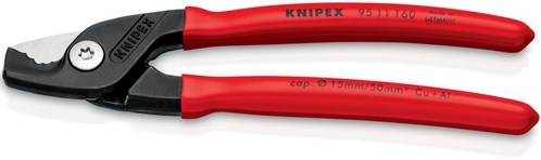 Knipex Kabelschneider | Länge 160 mm Kunststoffmantel | 1 Stück - 95 11 160 - 95 11 160