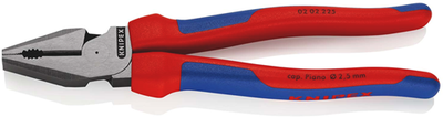 Knipex Kraft-Kombinationszange | Mehrkomponentengriffe | schwarz atramentiert | Länge 225 mm | SB-Kartenblister - 02 02 225 sb