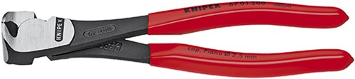 Knipex Kraftschneiderzange schwarz atramentiert mit Kunststoffüberzug 140 mm - 6701140