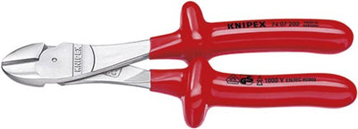 Knipex Kraft-Seitenschneider verchromt tauchisoliert, VDE-geprüft 200 mm - 7407200